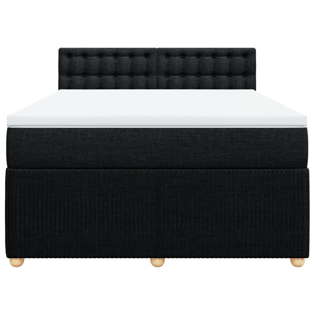 Boxspring met matras stof zwart 140x200 cm
