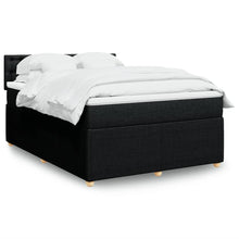 Boxspring met matras stof zwart 140x200 cm