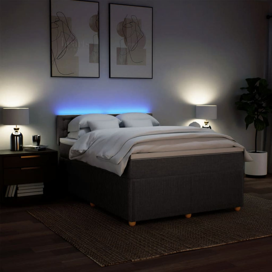 Boxspring met matras stof taupe 140x200 cm