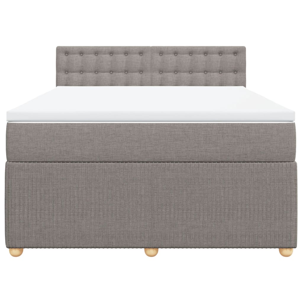 Boxspring met matras stof taupe 140x200 cm
