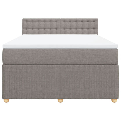 Boxspring met matras stof taupe 140x200 cm
