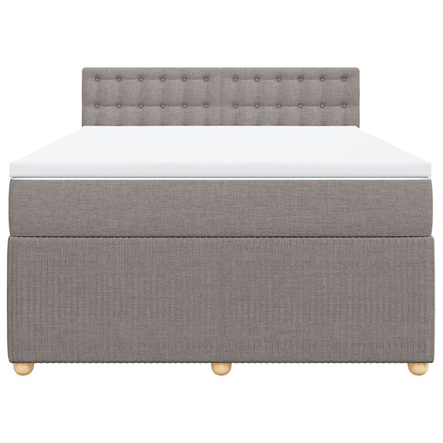 Boxspring met matras stof taupe 140x200 cm