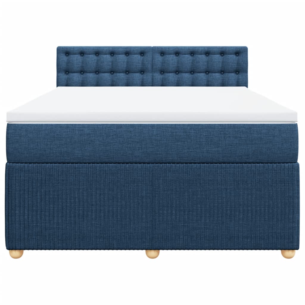 Boxspring met matras stof blauw 140x200 cm