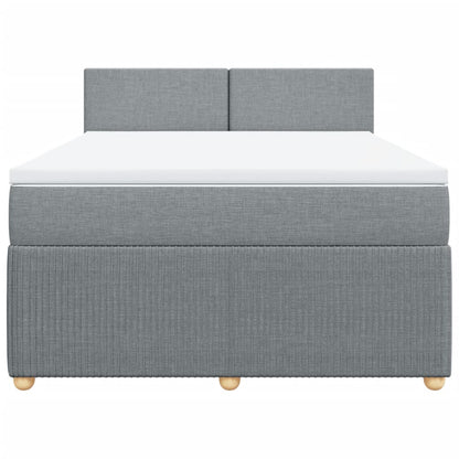 Boxspring met matras stof lichtgrijs 160x200 cm