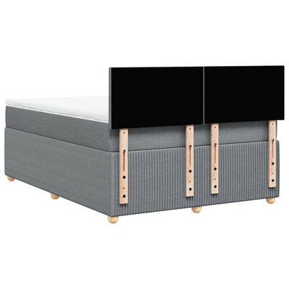 Boxspring met matras stof lichtgrijs 160x200 cm