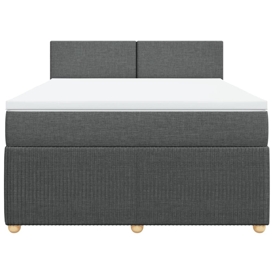 Boxspring met matras stof donkergrijs 160x200 cm