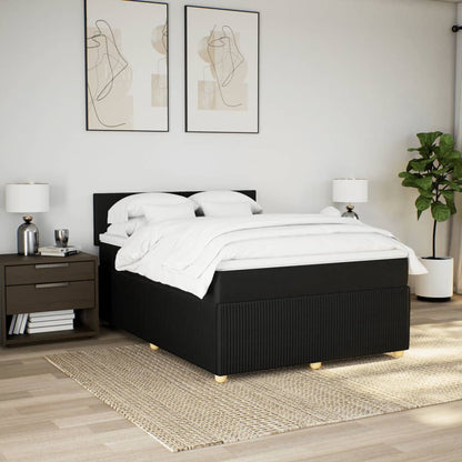 Boxspring met matras stof zwart 160x200 cm