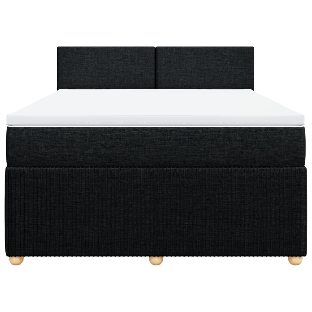 Boxspring met matras stof zwart 160x200 cm