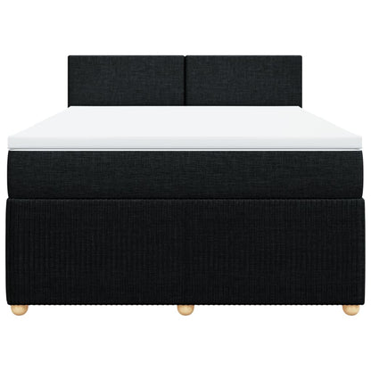 Boxspring met matras stof zwart 160x200 cm