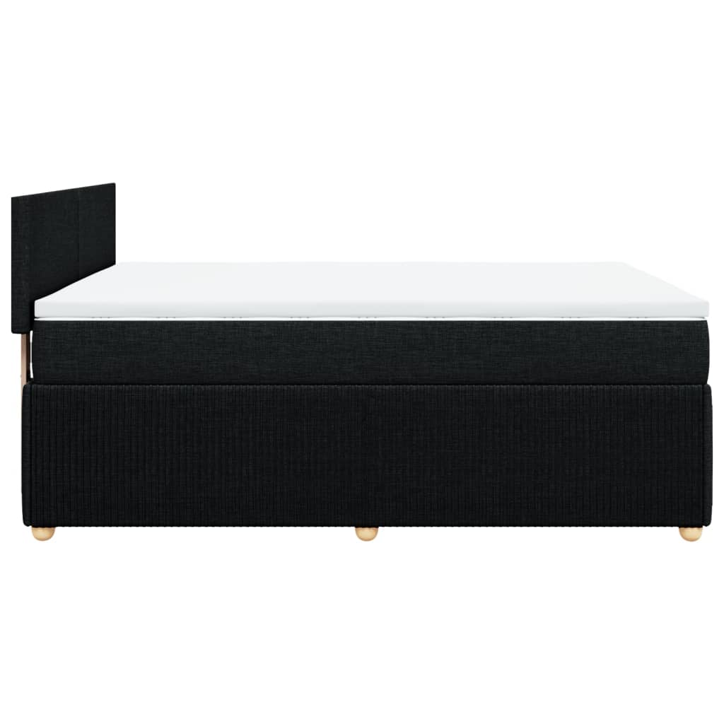 Boxspring met matras stof zwart 160x200 cm