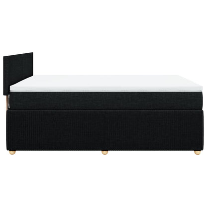 Boxspring met matras stof zwart 160x200 cm