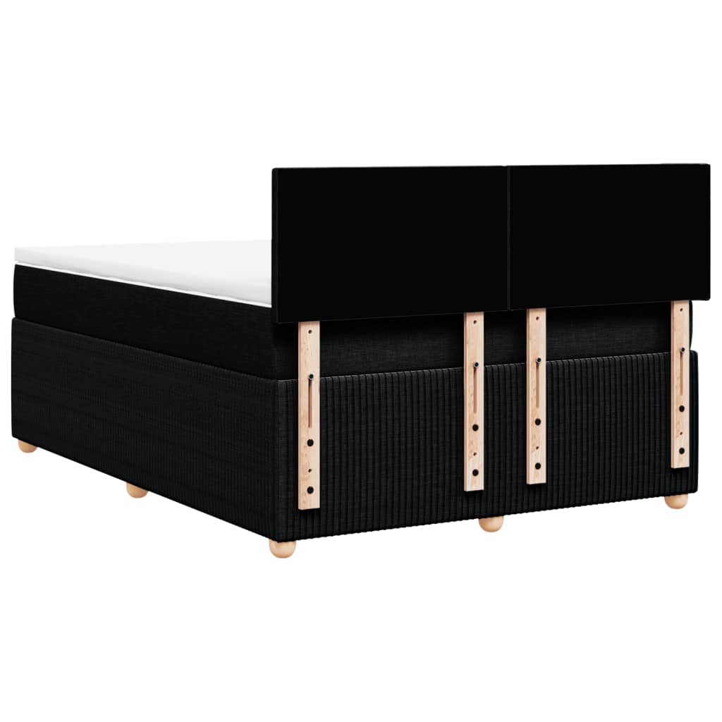 Boxspring met matras stof zwart 160x200 cm