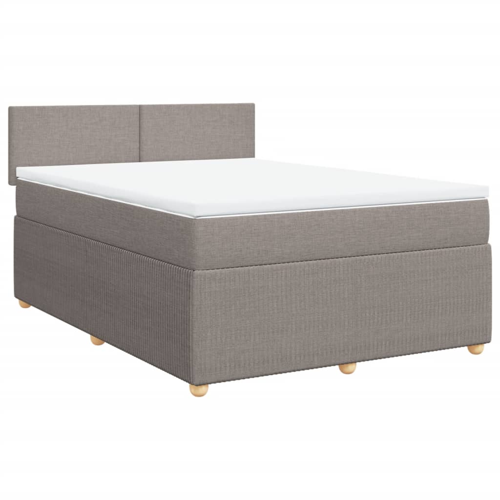Boxspring met matras stof taupe 160x200 cm