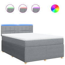 Boxspring met matras stof lichtgrijs 160x200 cm