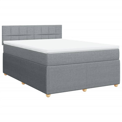 Boxspring met matras stof lichtgrijs 160x200 cm