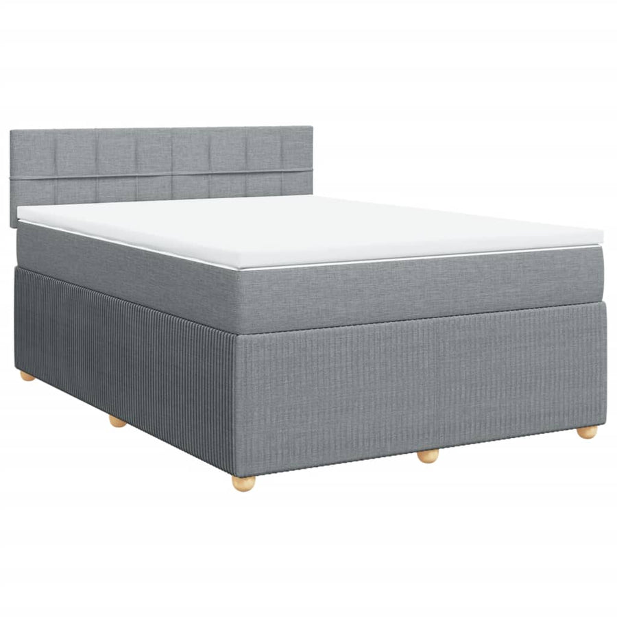 Boxspring met matras stof lichtgrijs 160x200 cm