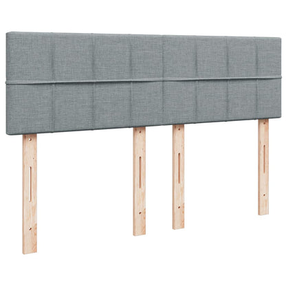 Boxspring met matras stof lichtgrijs 160x200 cm