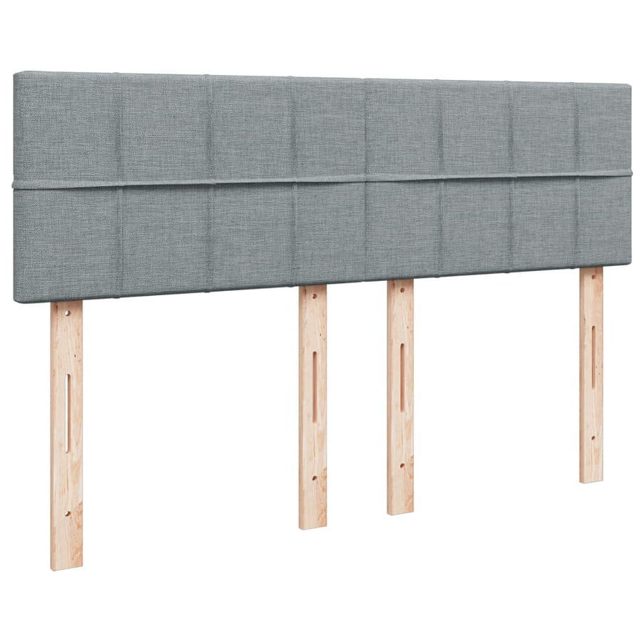 Boxspring met matras stof lichtgrijs 160x200 cm