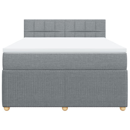 Boxspring met matras stof lichtgrijs 160x200 cm