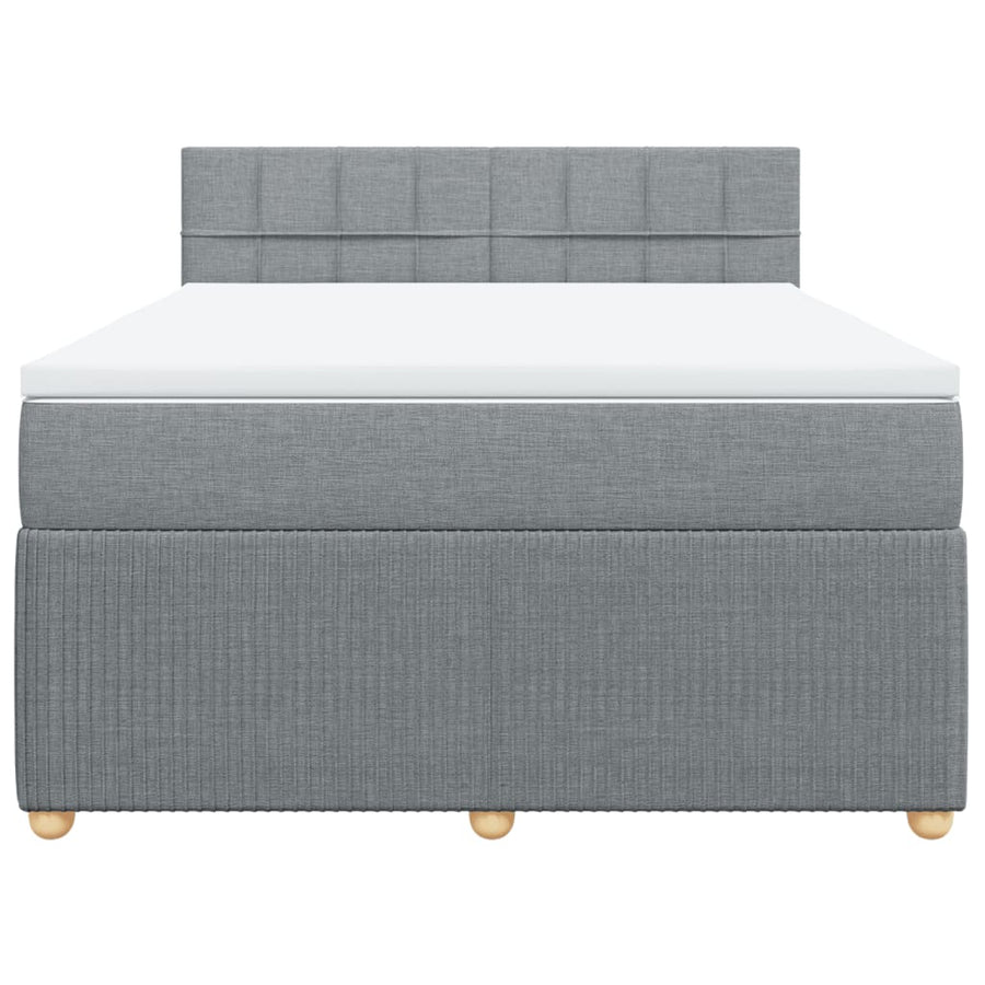Boxspring met matras stof lichtgrijs 160x200 cm