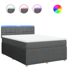 Boxspring met matras stof donkergrijs 160x200 cm