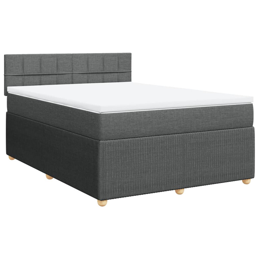 Boxspring met matras stof donkergrijs 160x200 cm