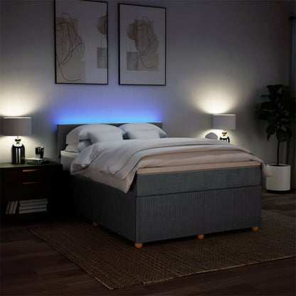 Boxspring met matras stof donkergrijs 160x200 cm