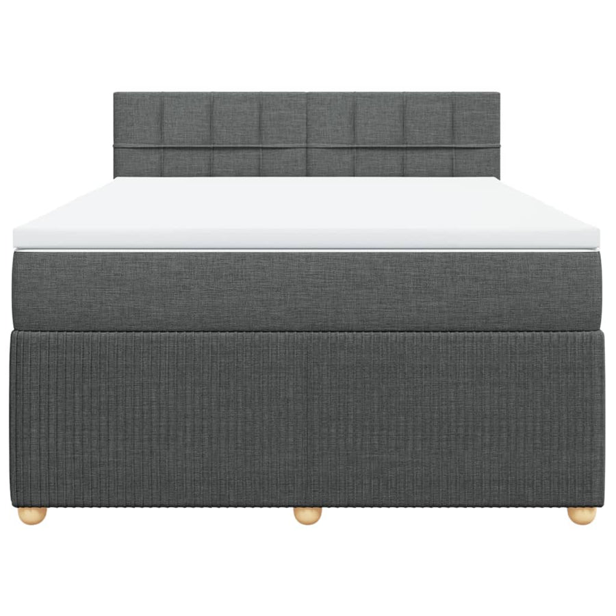 Boxspring met matras stof donkergrijs 160x200 cm