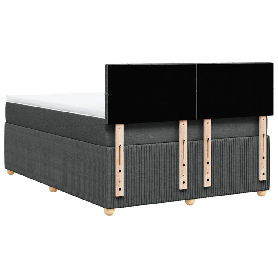 Boxspring met matras stof donkergrijs 160x200 cm