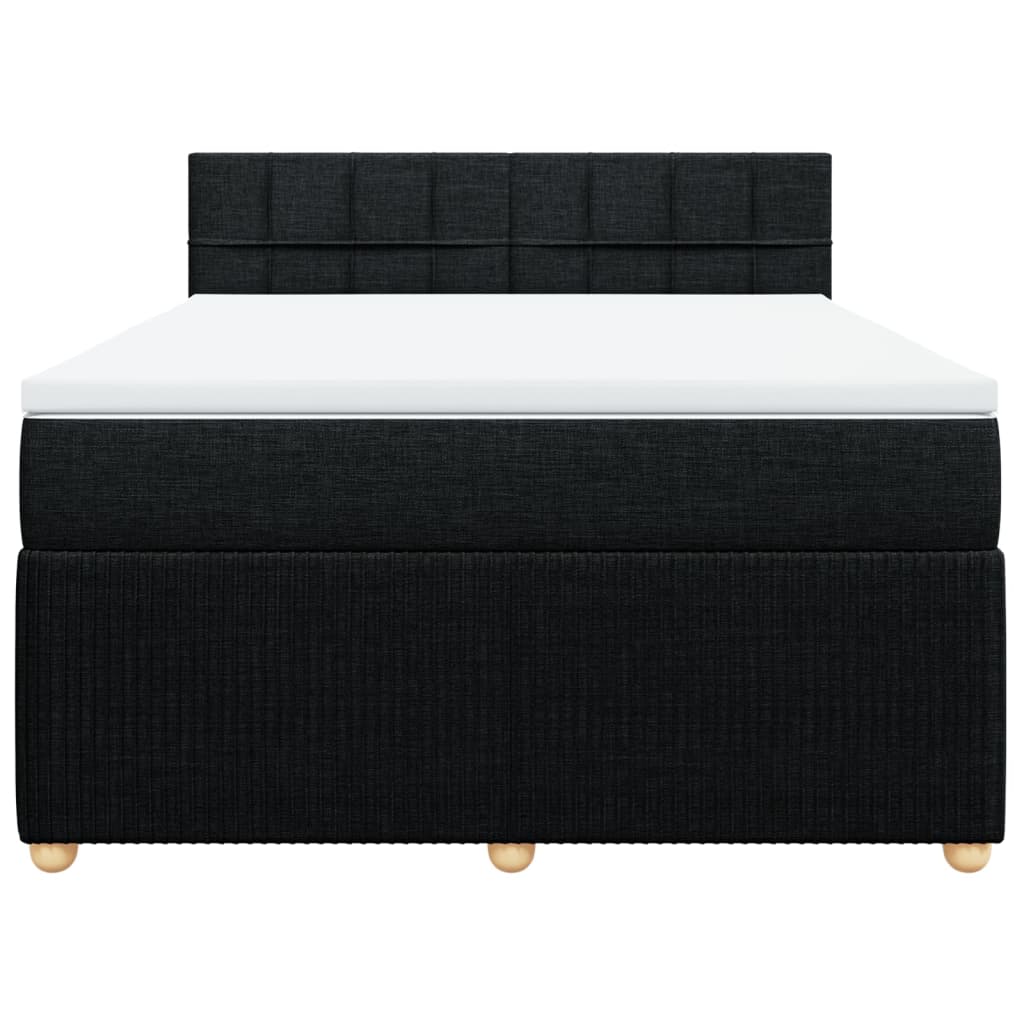 Boxspring met matras stof zwart 160x200 cm