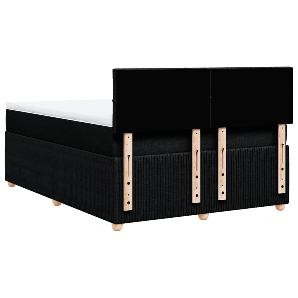 Boxspring met matras stof zwart 160x200 cm