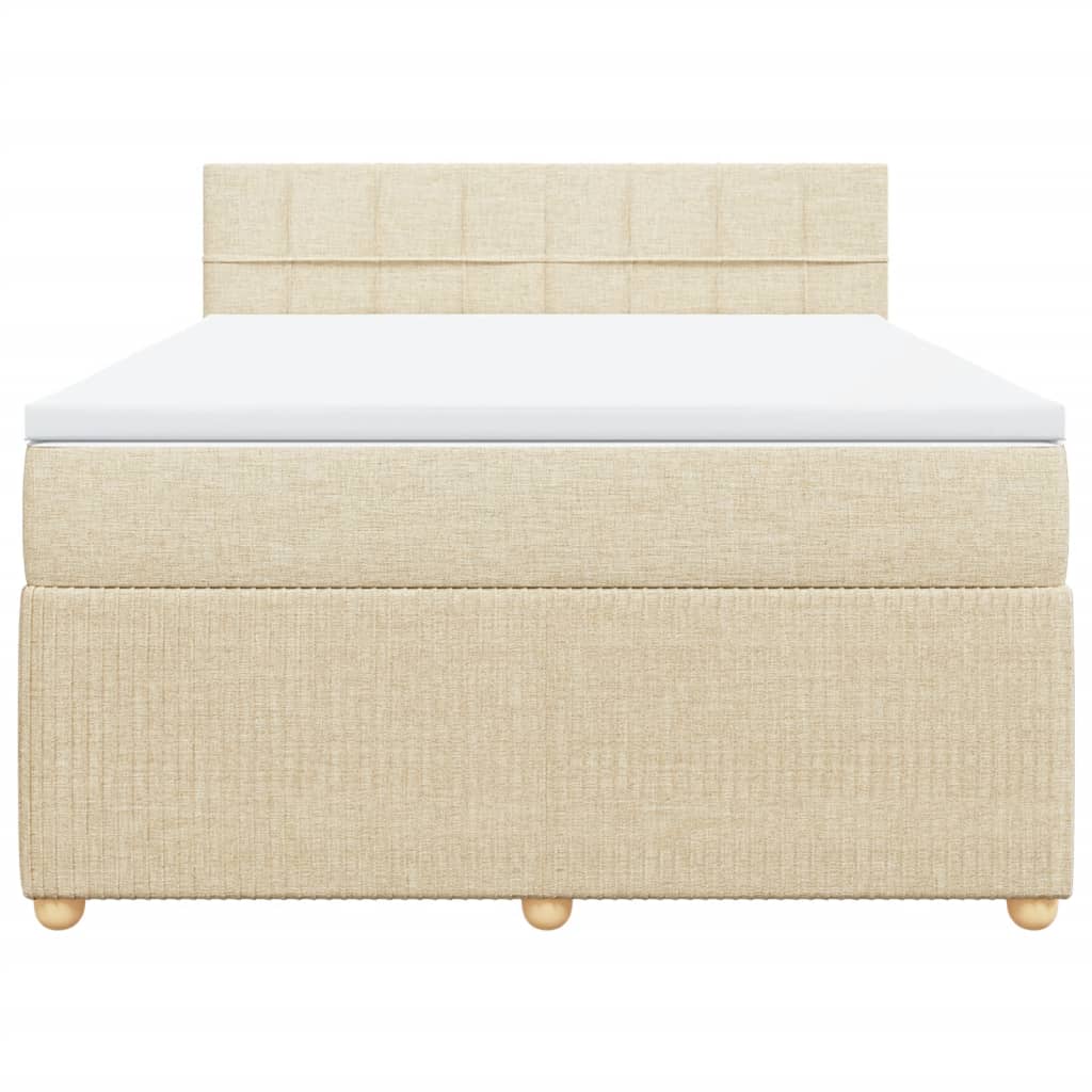 Boxspring met matras stof crèmekleurig 160x200 cm