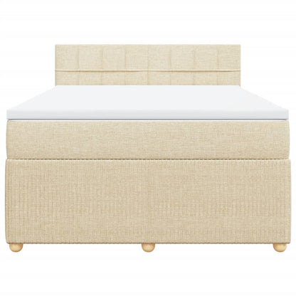 Boxspring met matras stof crèmekleurig 160x200 cm