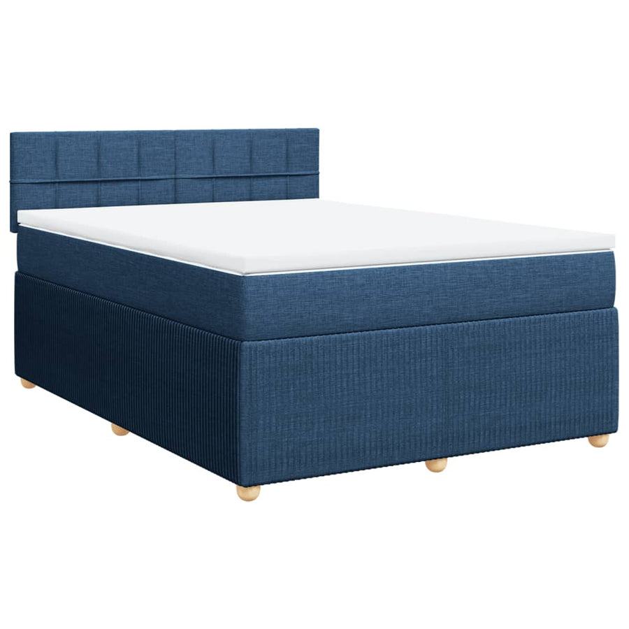 Boxspring met matras stof blauw 160x200 cm