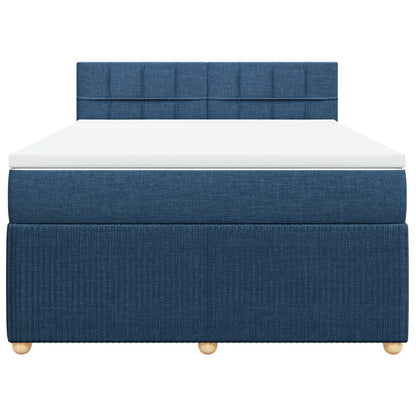 Boxspring met matras stof blauw 160x200 cm