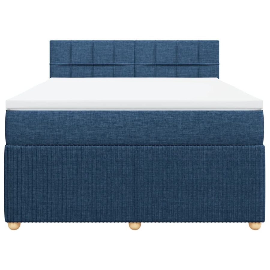 Boxspring met matras stof blauw 160x200 cm