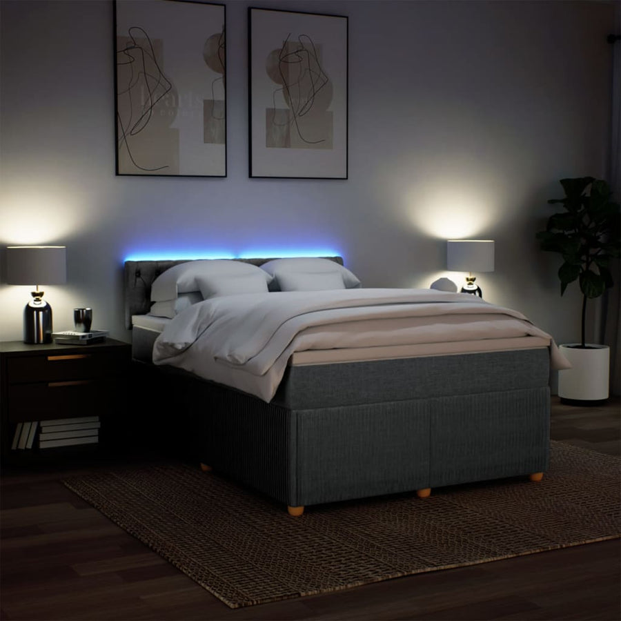 Boxspring met matras stof lichtgrijs 160x200 cm