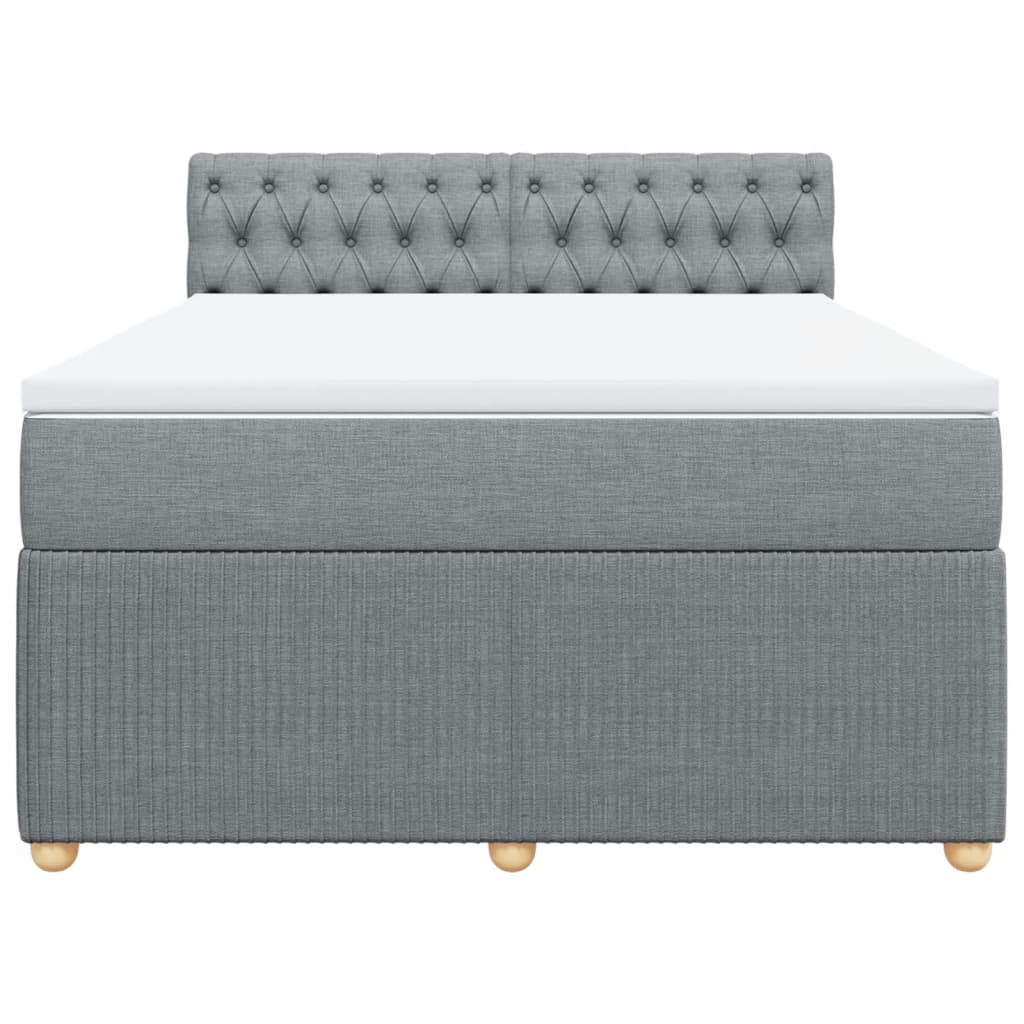 Boxspring met matras stof lichtgrijs 160x200 cm