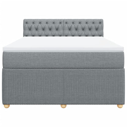 Boxspring met matras stof lichtgrijs 160x200 cm