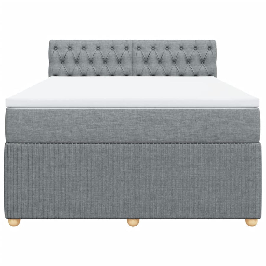 Boxspring met matras stof lichtgrijs 160x200 cm