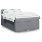 Boxspring met matras stof lichtgrijs 160x200 cm