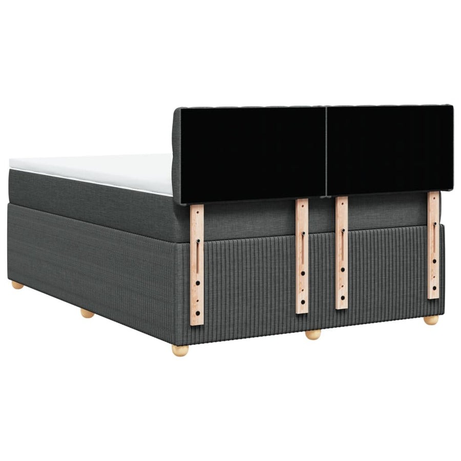 Boxspring met matras stof donkergrijs 160x200 cm