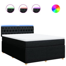 Boxspring met matras stof zwart 160x200 cm
