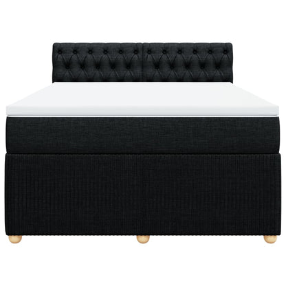 Boxspring met matras stof zwart 160x200 cm