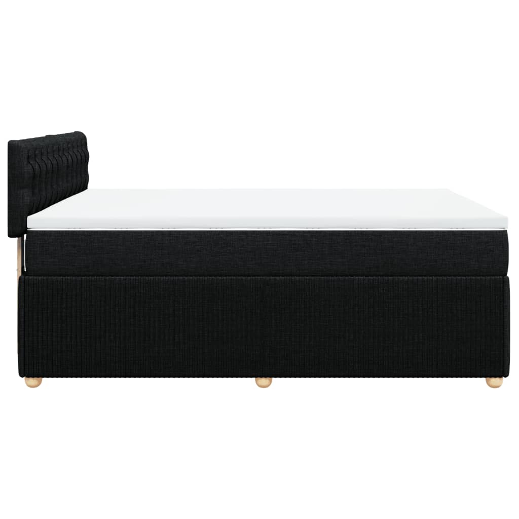 Boxspring met matras stof zwart 160x200 cm