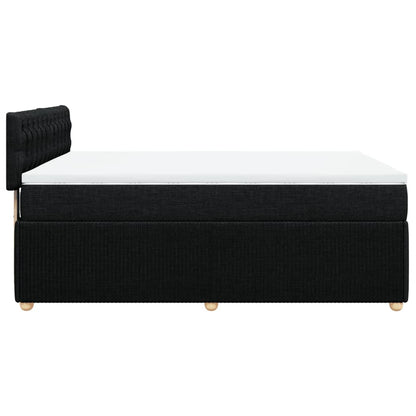 Boxspring met matras stof zwart 160x200 cm