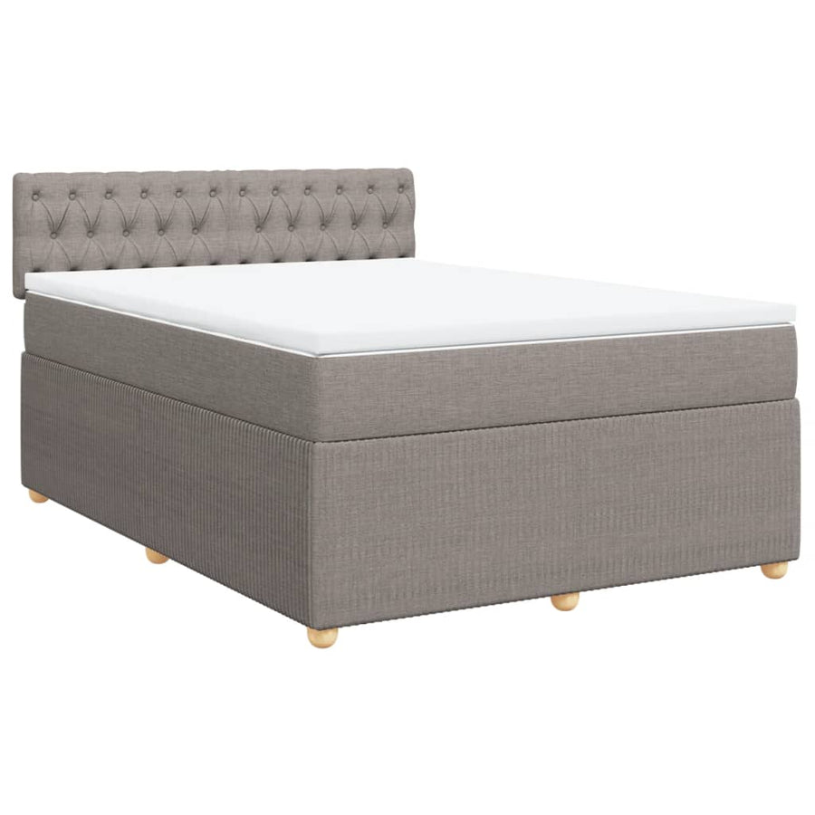 Boxspring met matras stof taupe 160x200 cm