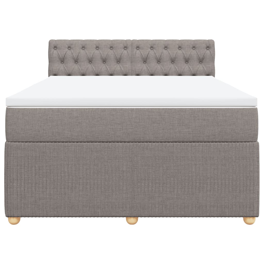 Boxspring met matras stof taupe 160x200 cm