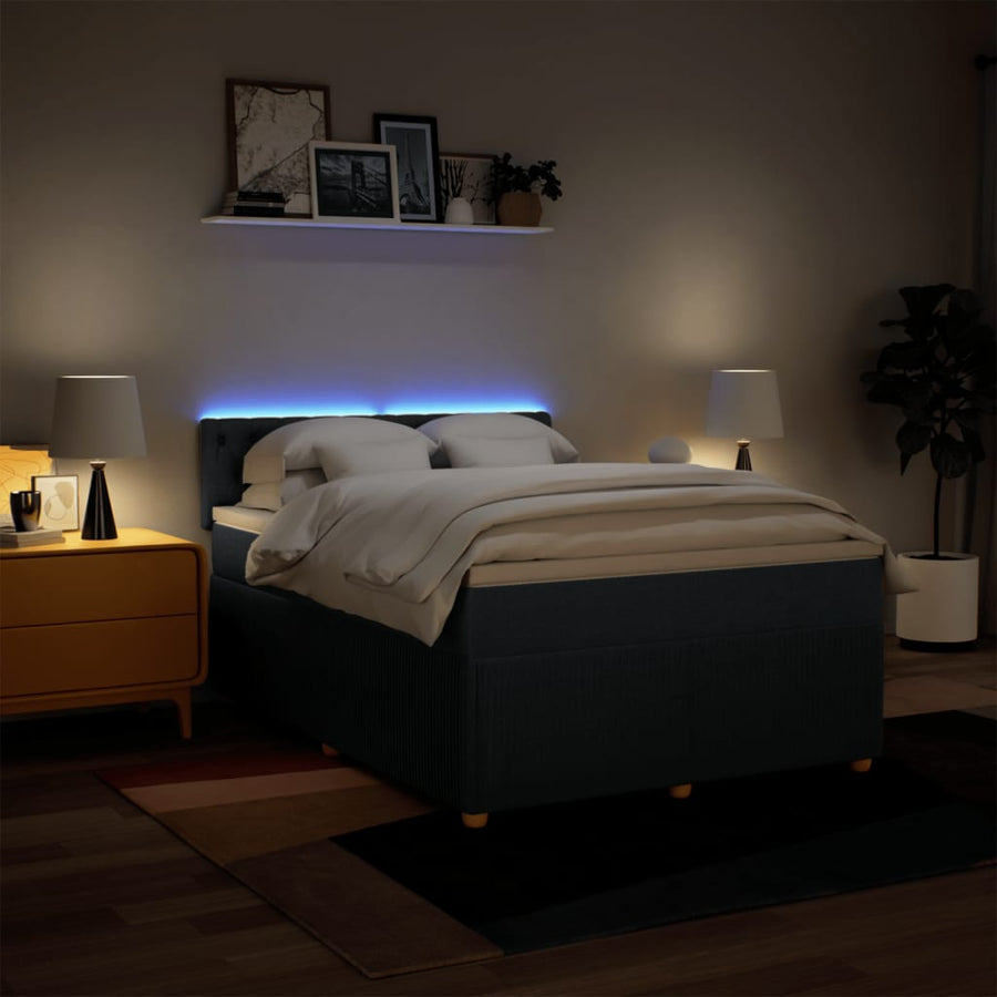 Boxspring met matras stof blauw 160x200 cm