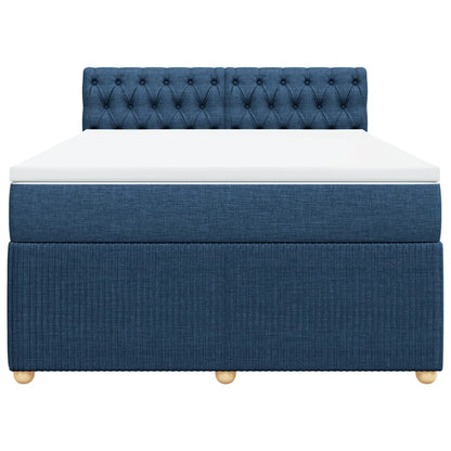 Boxspring met matras stof blauw 160x200 cm